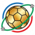 世界杯2026官方网站Logo - 橙色足球与深蓝色背景设计
